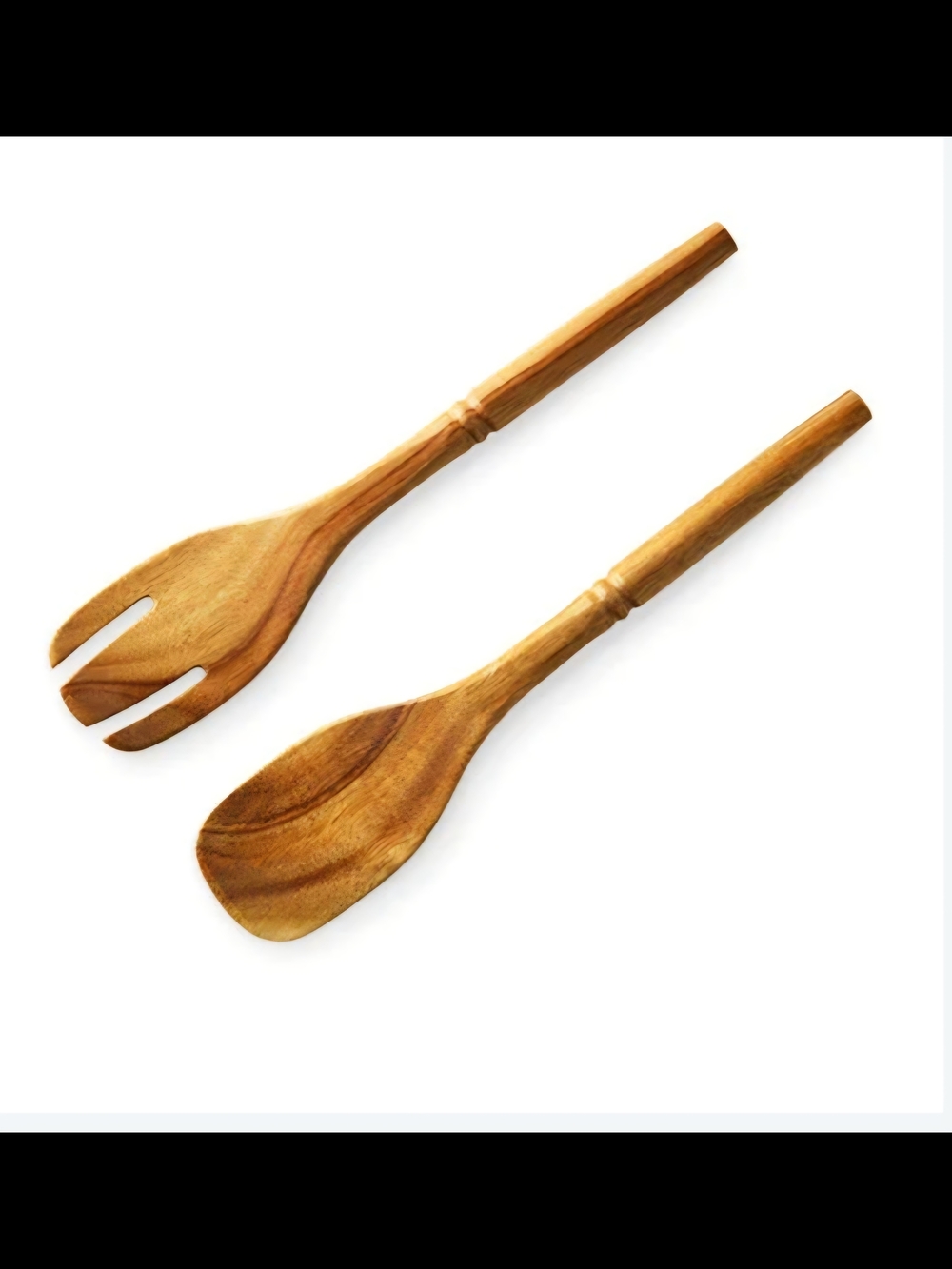 New Pampered Chef Wooden Salad Bowl with Servers - Natural Brown - Picture 4 of 11